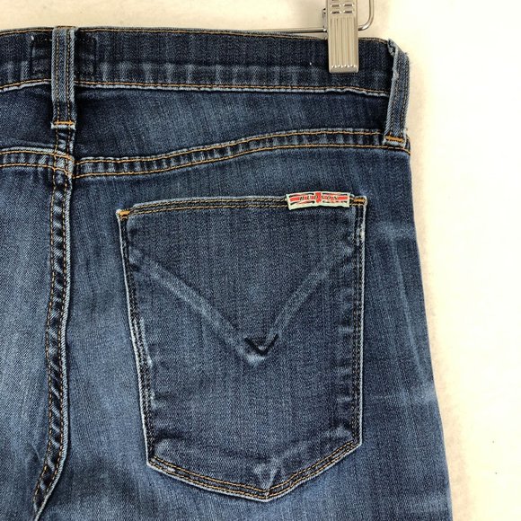 Hudson Women's Size 29 Colette Mid Rise Skinny Crue Blue Distressed Denim Jeans - Picture 4 of 13